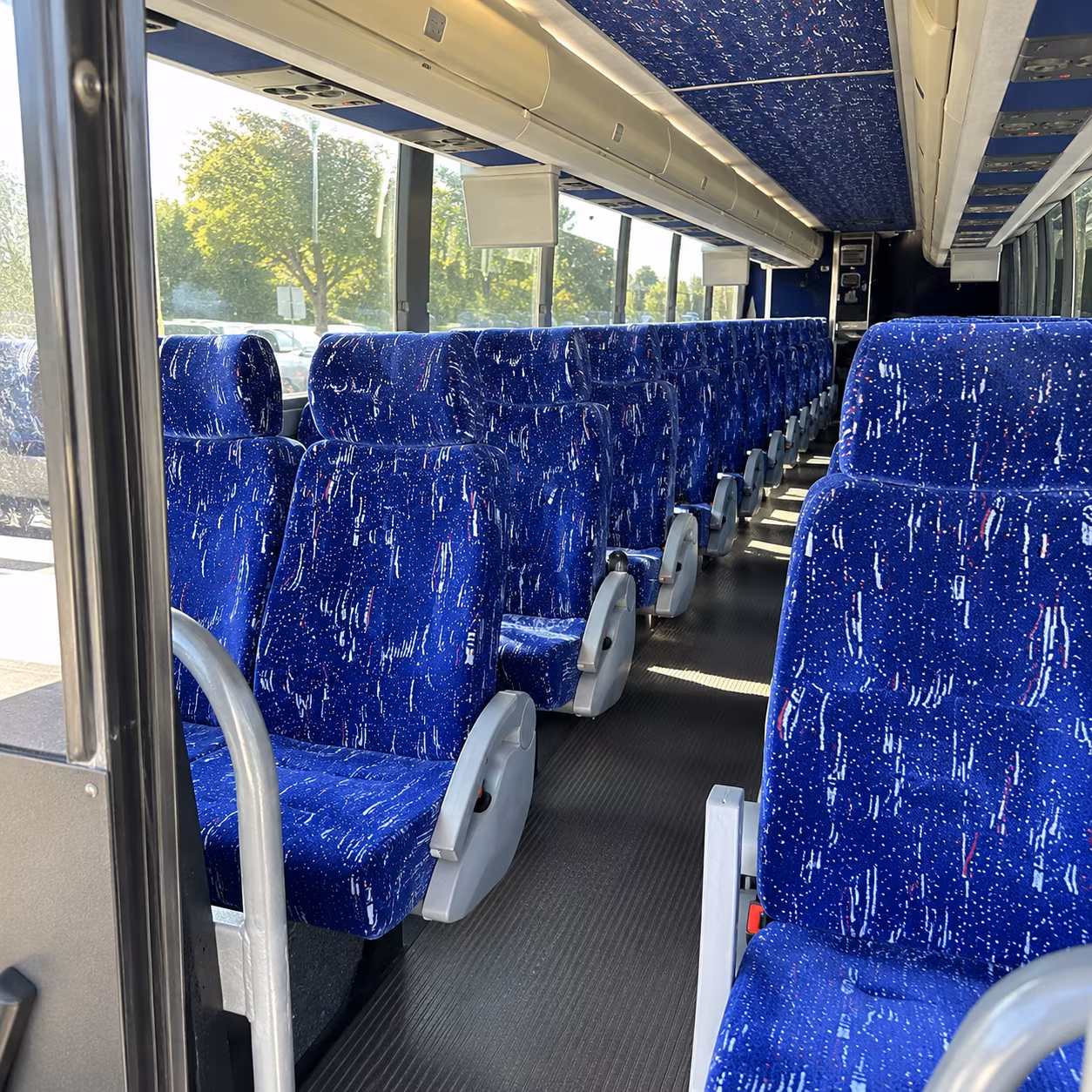 portsmouth 50 passenger charter bus inside